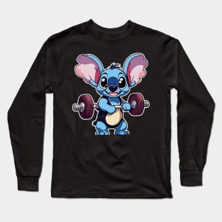 Cute Stitch in gym Long Sleeve T-Shirt